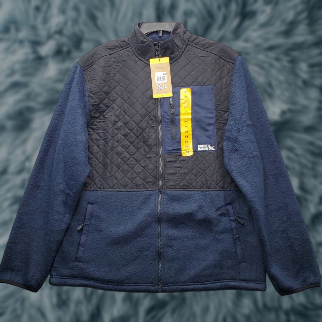 Eddie Bauer Eddie Bauer Mens Jacket Full Zip Quilted Mixed Media Fleece Size US M / EU 48-50 / 2 - 1 Thumbnail