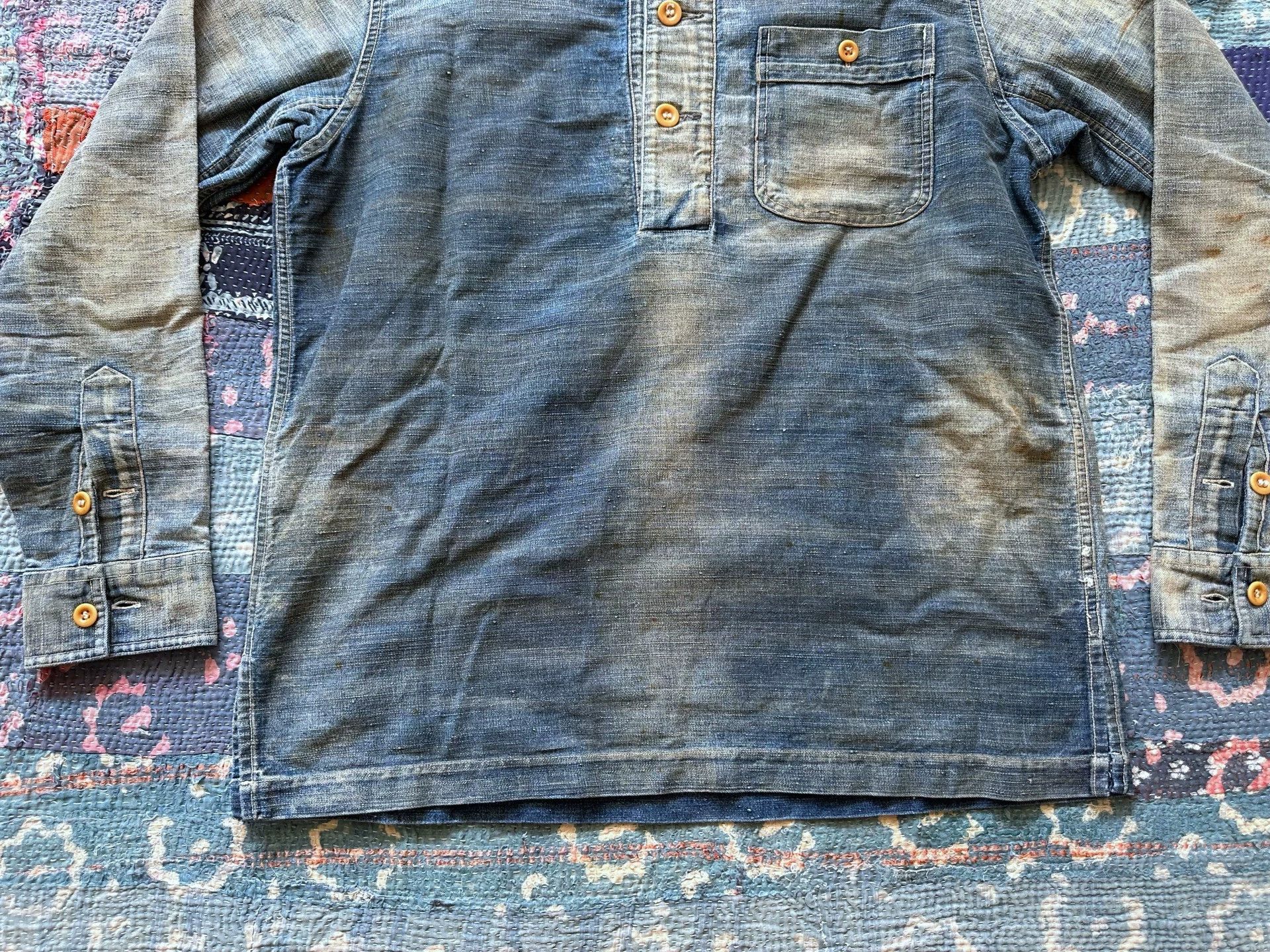 RRL Ralph Lauren rrl vintage distressed washed pullover shirt M Size US M / EU 48-50 / 2 - 4 Thumbnail