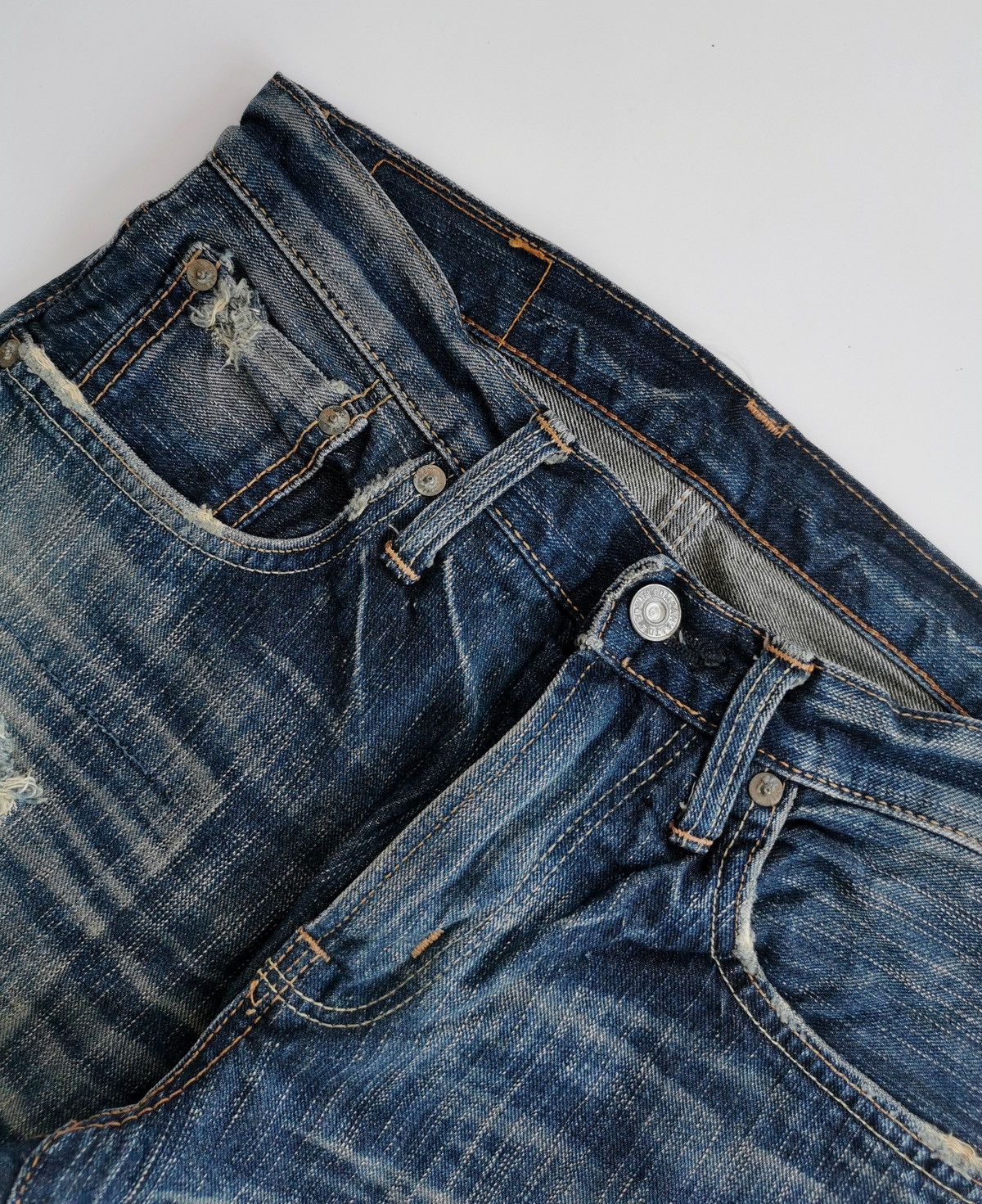 Edwin Edwin Extra Extreme 503RVS Patchwork Ripped Denim Jeans Size US 29 - 5 Thumbnail