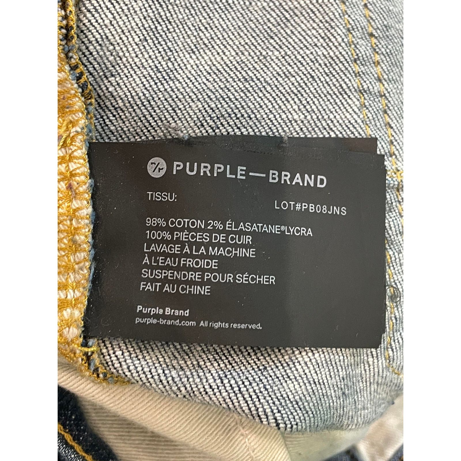 Purple Brand Purple Brand Paint Splattered Dark Wash Blue Jeans Size US 31 - 14 Thumbnail