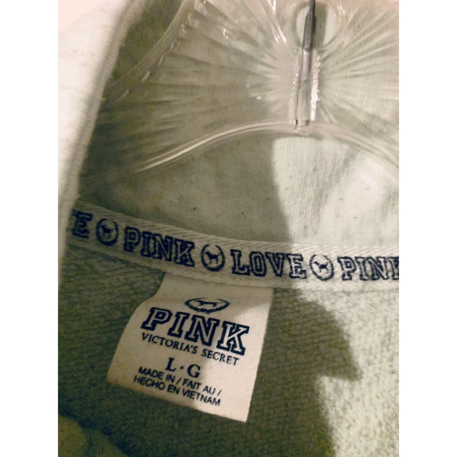 Victoria's Secret Victoria's Secret PINK Hoodie Logo Pullover 3/4 Zip Sweat Shirt Large Green Women Mens? Size L / US 10 / IT 46 - 4 Thumbnail