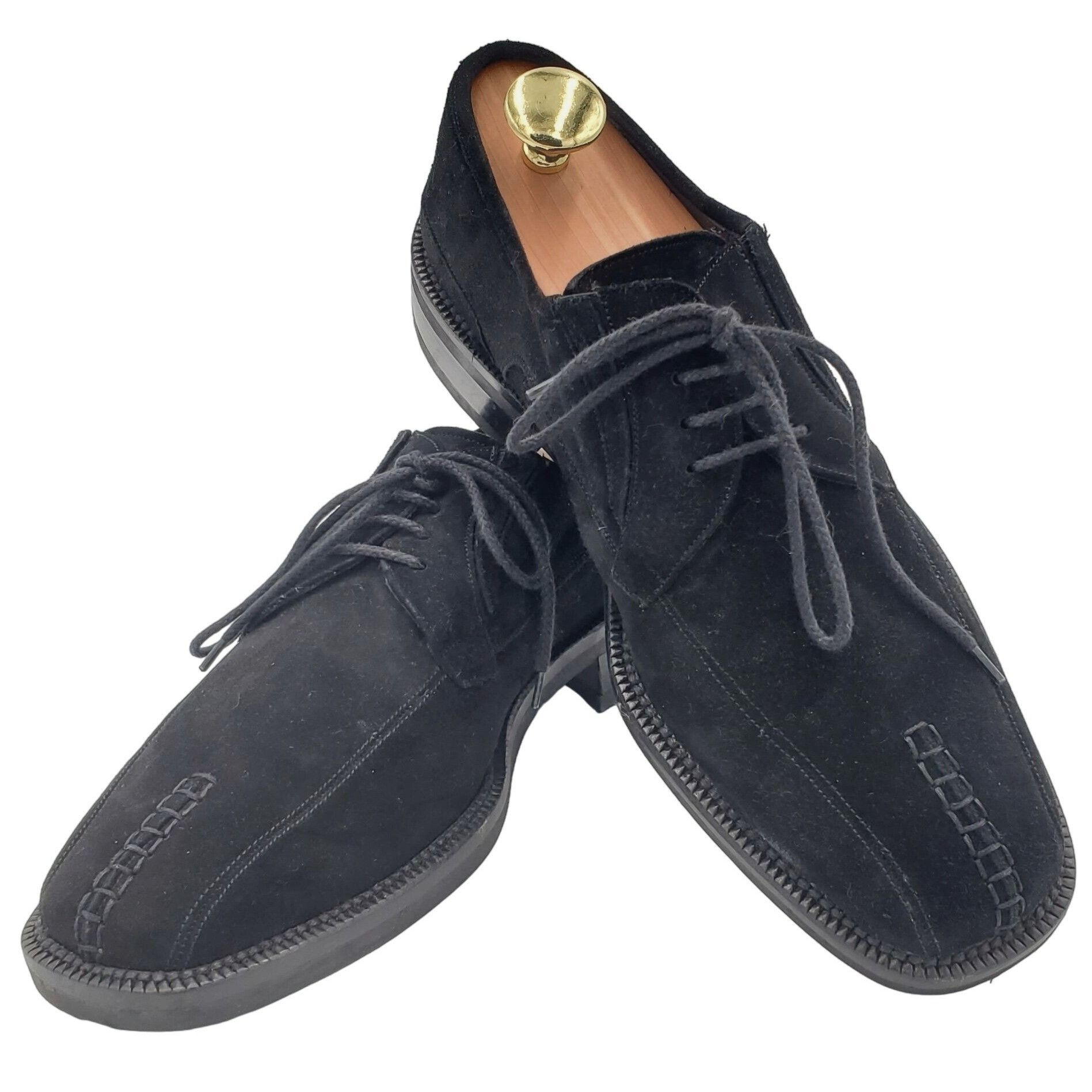 Mezlan Mezlan Dress Shoes Mens 9.5 Black Suede Leather Blucher Size US 9.5 / EU 42-43 - 9 Thumbnail