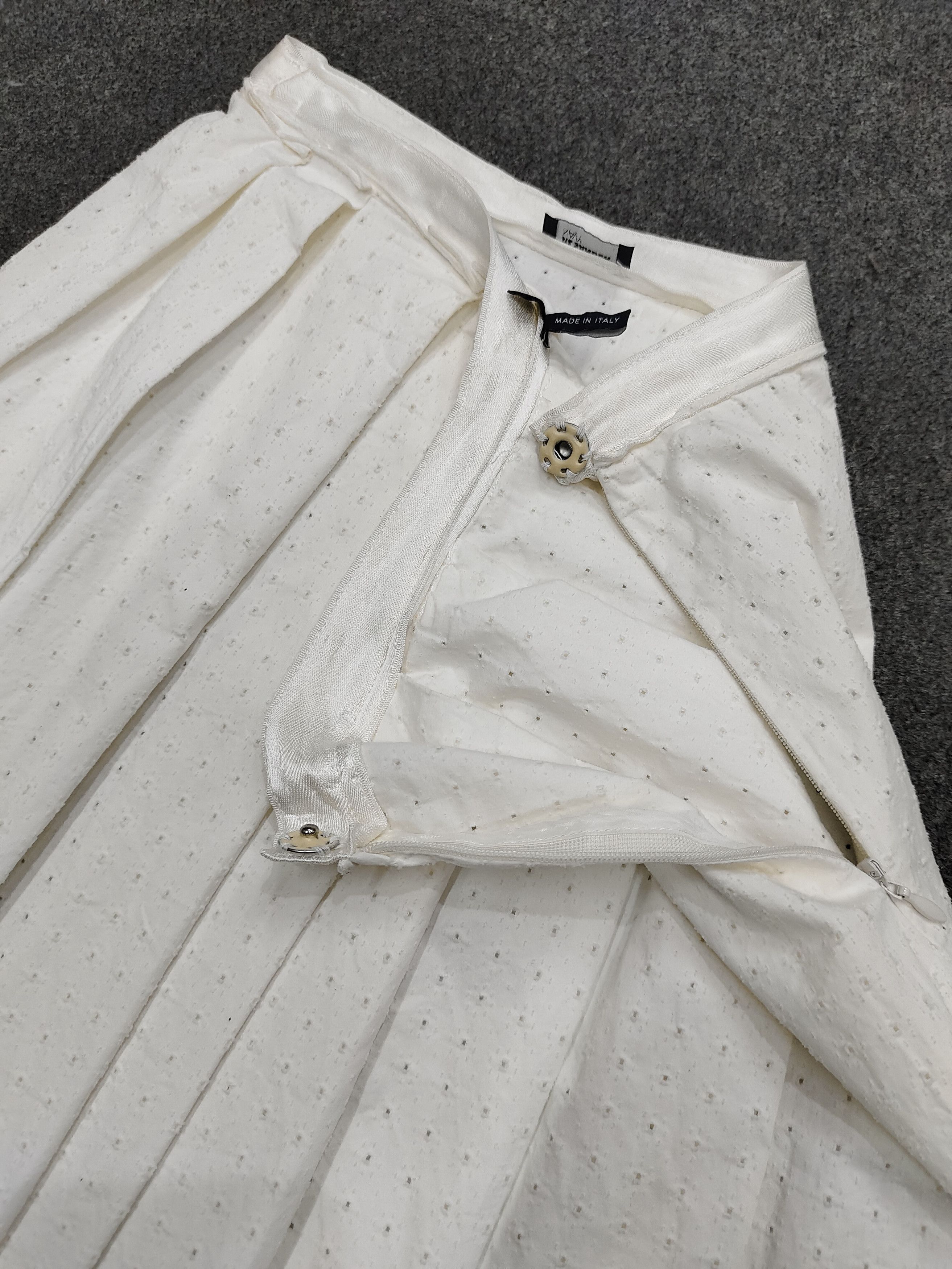 Jil Sander Jil Sander Navy - Minimal Off White Pleated Skirt Size 28" / US 6 / IT 42 - 7 Thumbnail