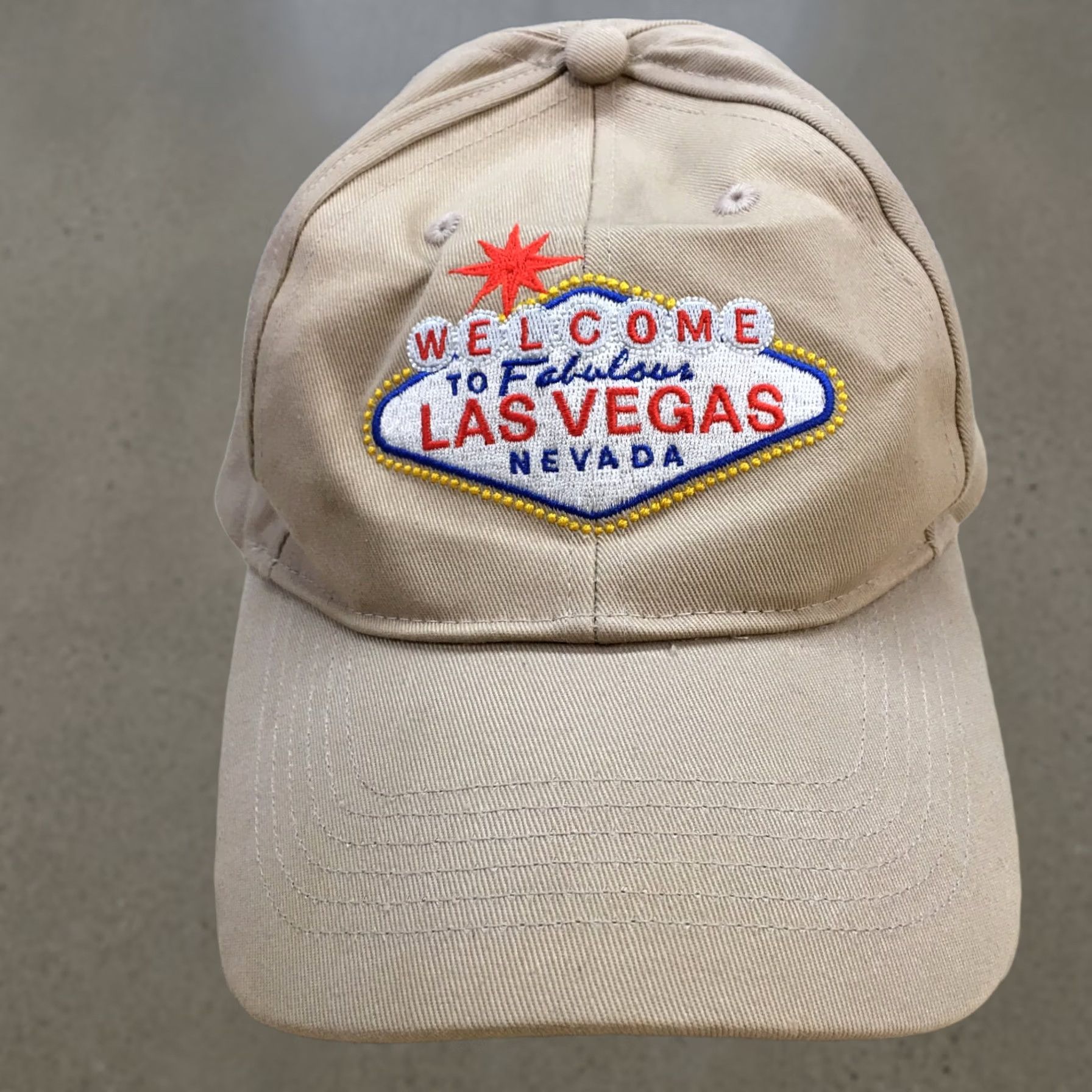 Vintage Las Vegas Baseball Cap - Beige Mens Casual Adjustable Cotton Size ONE SIZE - 1 Thumbnail