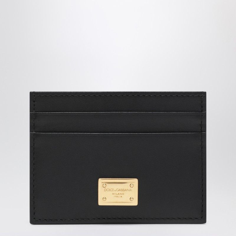 Dolce&Gabbana Black Leather Card Holder With Logo Tag