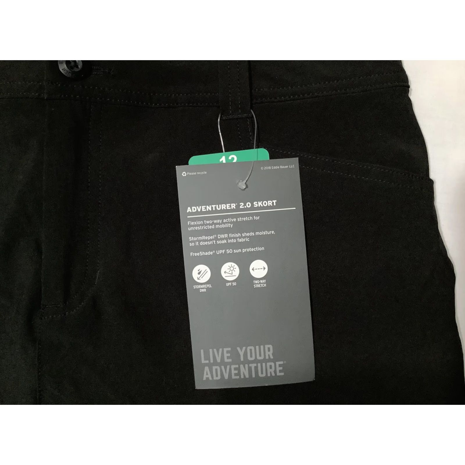 Eddie Bauer Eddie Bauer Adventurer 2.0 Skort Womens 12 Black UPF 50+ Stretch Hiking Outdoor Skirt Short Athletic Casual Travel Mens Womens Girls Boy? Size ONE SIZE - 4 Thumbnail
