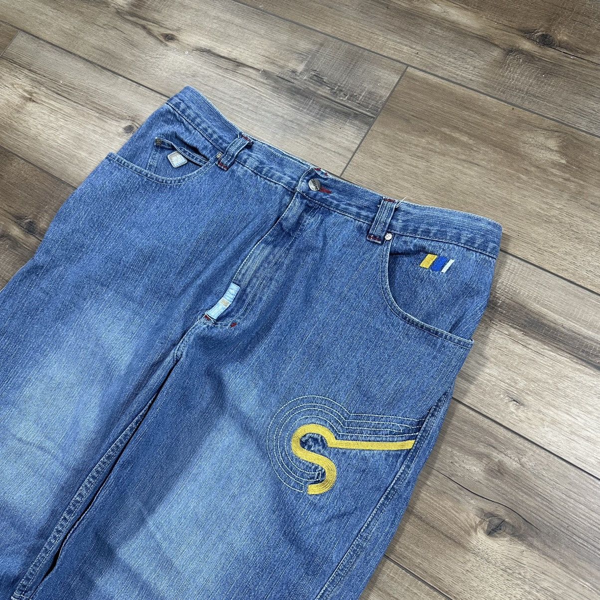 Other 2000s Y2K Source Clothing Co. Wide Leg Embroidered Jeans Size US 40 / EU 56 - 4 Thumbnail