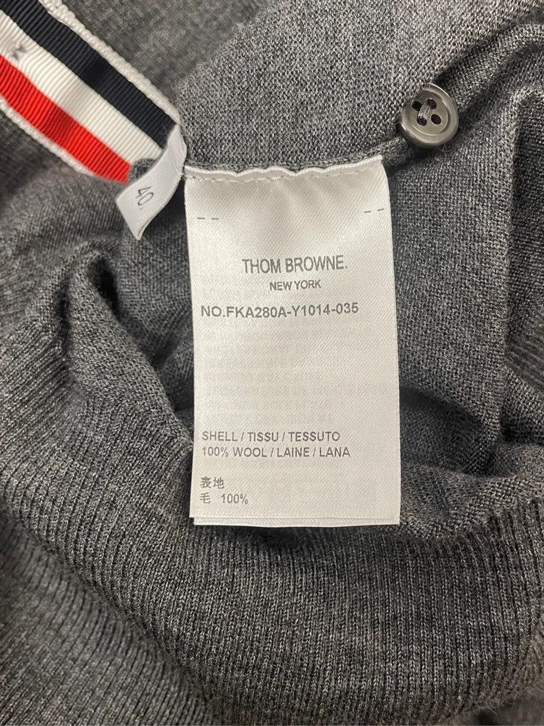 Thom Browne Thom browne Gray four-striped round-neck wool sweater 2504- Size US XXS / EU 40 - 6 Thumbnail