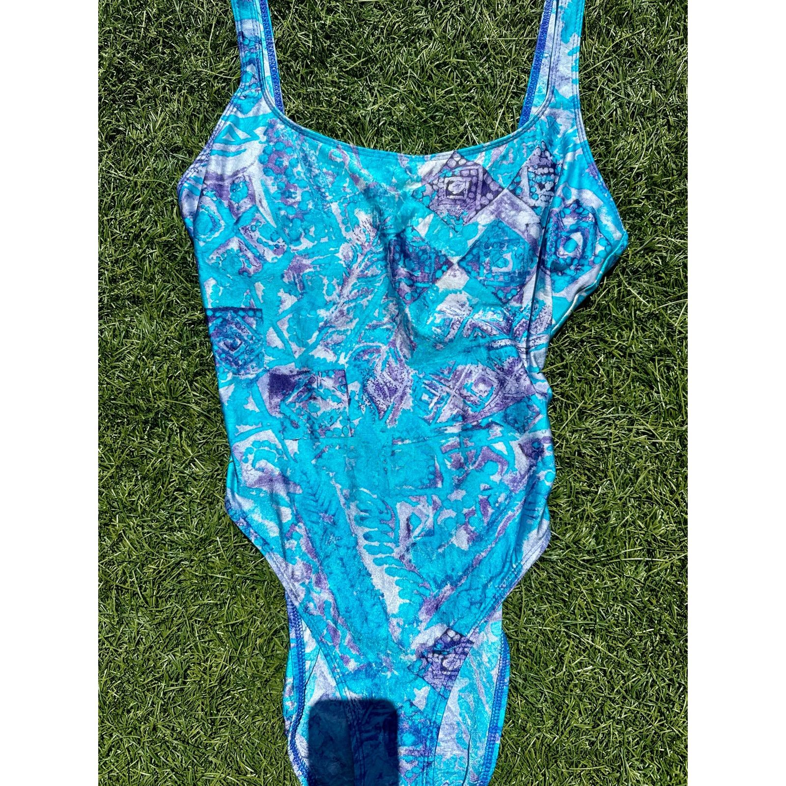 Vintage Vintage 90’s Sessa Strappy Blue One Piece Swim Suit Large 14 Size L / US 10 / IT 46 - 4 Thumbnail
