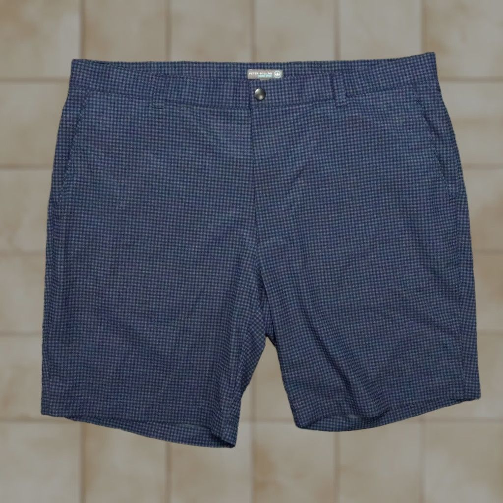 Peter Millar Peter Millar Shorts Mens 40 Blue Gingham Shackleford Hybrid Crown Performance Size US 40 / EU 56 - 1 Thumbnail