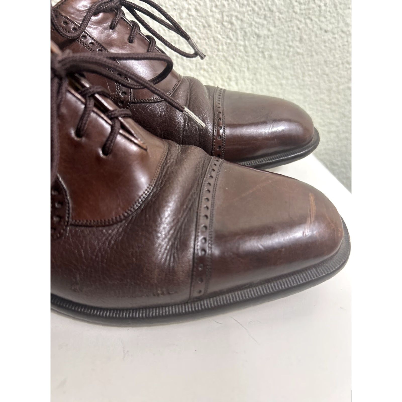 Mezlan MEZLAN Nicola Cap Toe Oxford Dress Shoes Mens 7.5 Brown Smooth & Pebbled Leather Shoes Size ONE SIZE - 4 Thumbnail