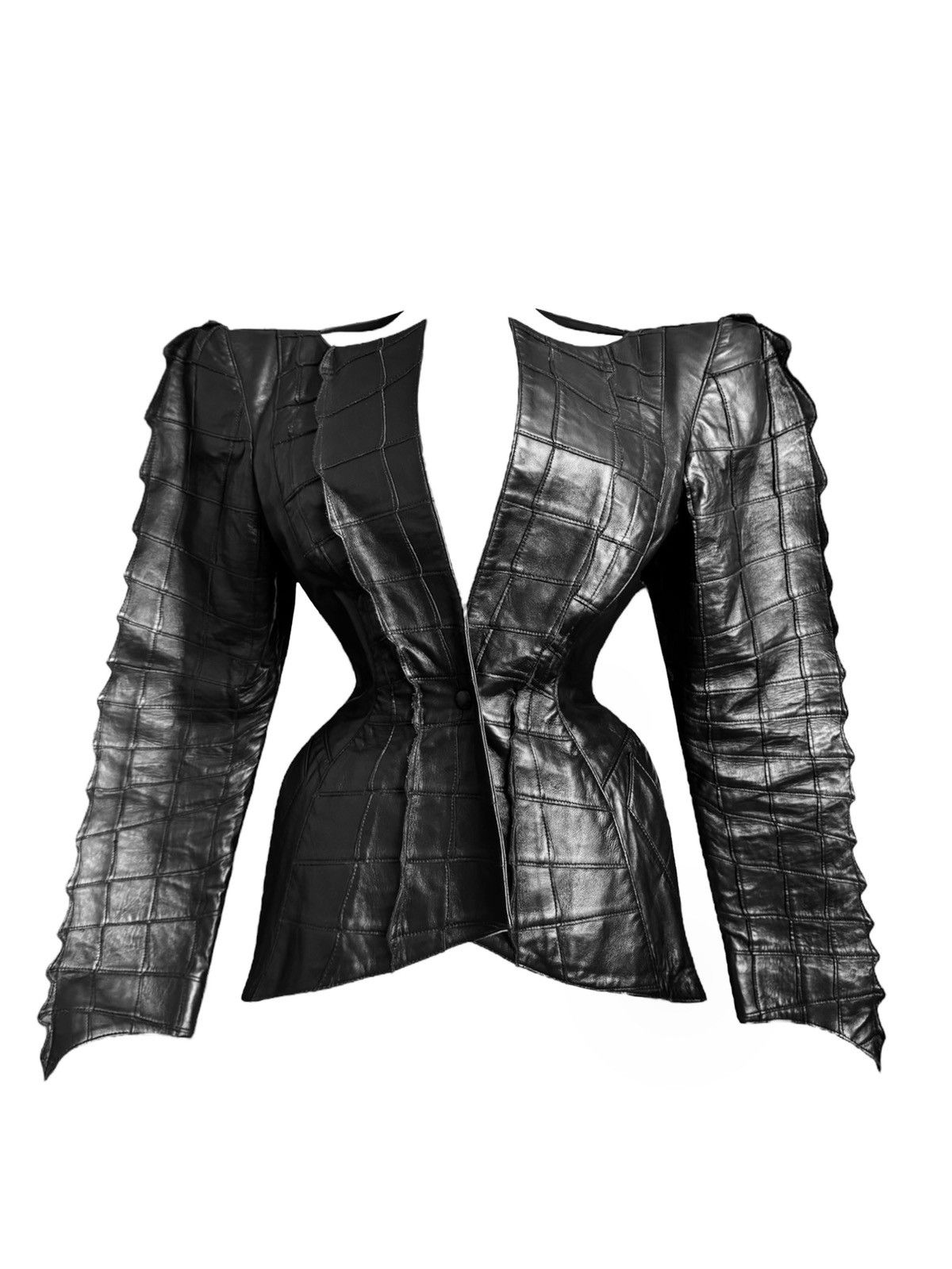 Thierry Mugler Runway SS 1988 “Été Africain” Thierry Mugler Croco Jacket Size M / US 6-8 / IT 42-44 - 2 Thumbnail