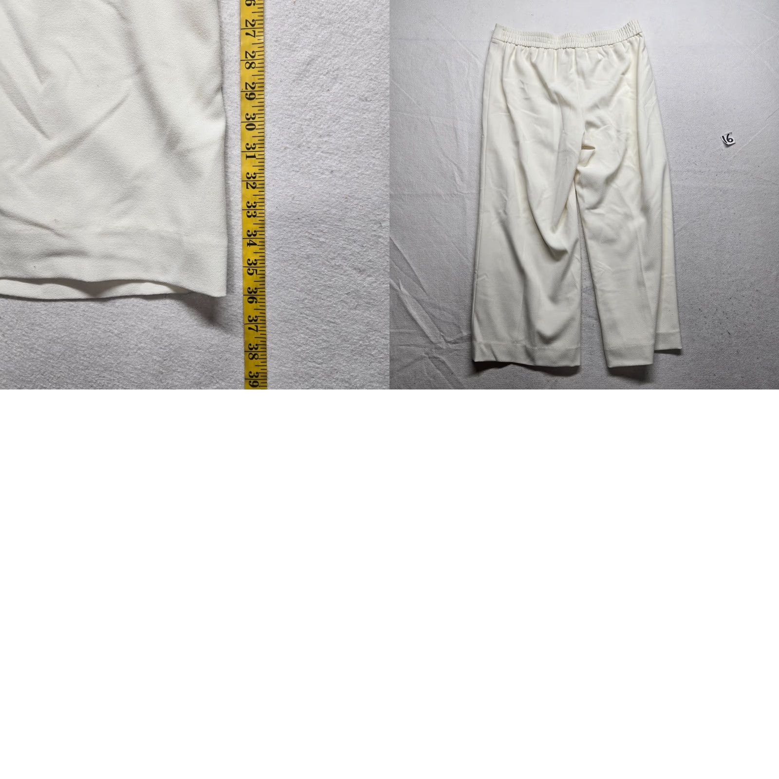Coldwater Creek VINTAGE Coldwater Creek Pants Wide Leg Adult Regular L Ivory Solid Knit Polyester Cotton Pull On 30 In Inseam Summer Spring Fall Athleisure Womens Size 36" / US 14 / IT 50 - 8 Thumbnail