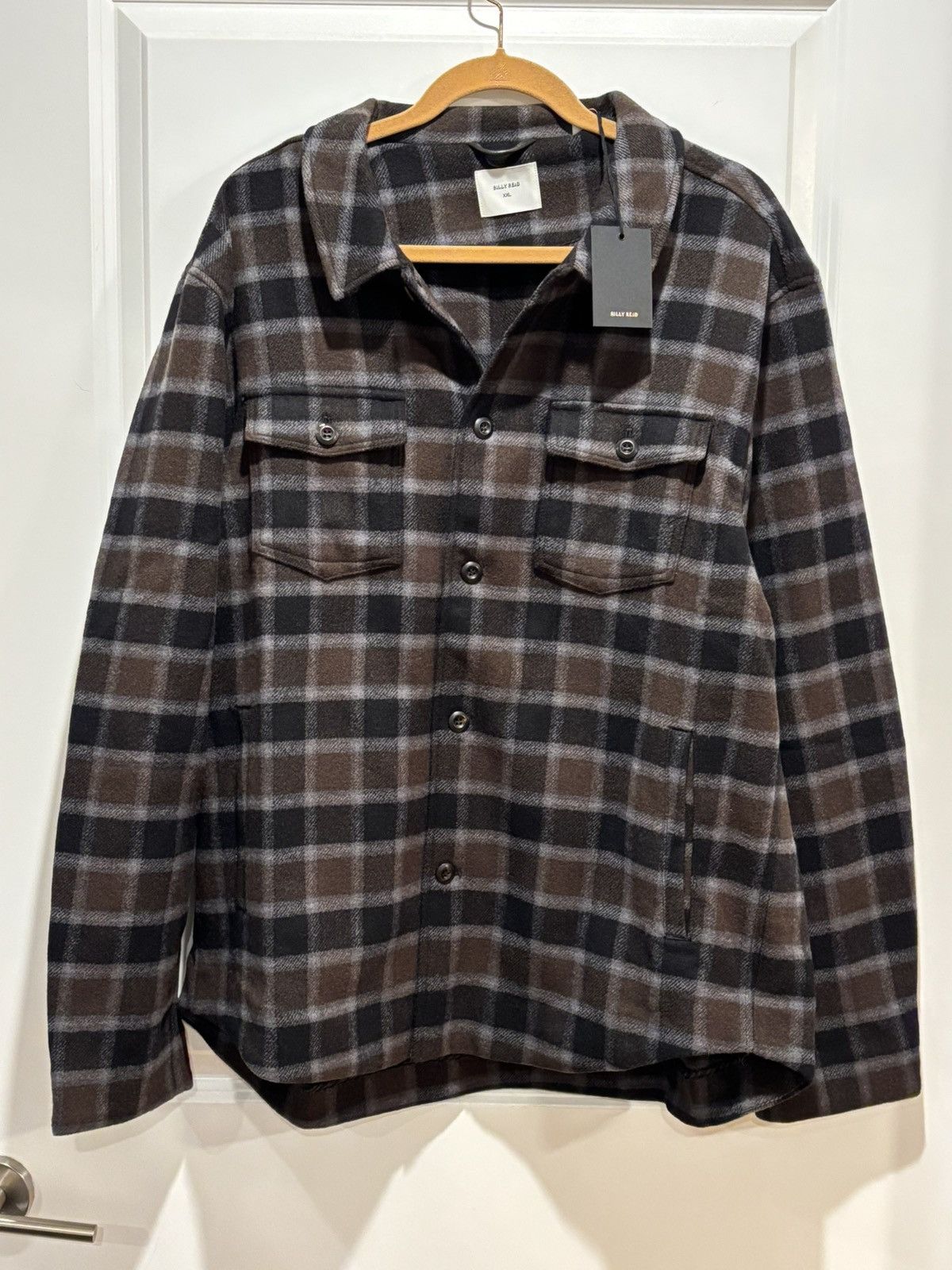 Billy Reid NWT Billy Reid Shirt Jacket Men's Wool XXL 2XL Olive Plaid Size US XXL / EU 58 / 5 - 2 Thumbnail