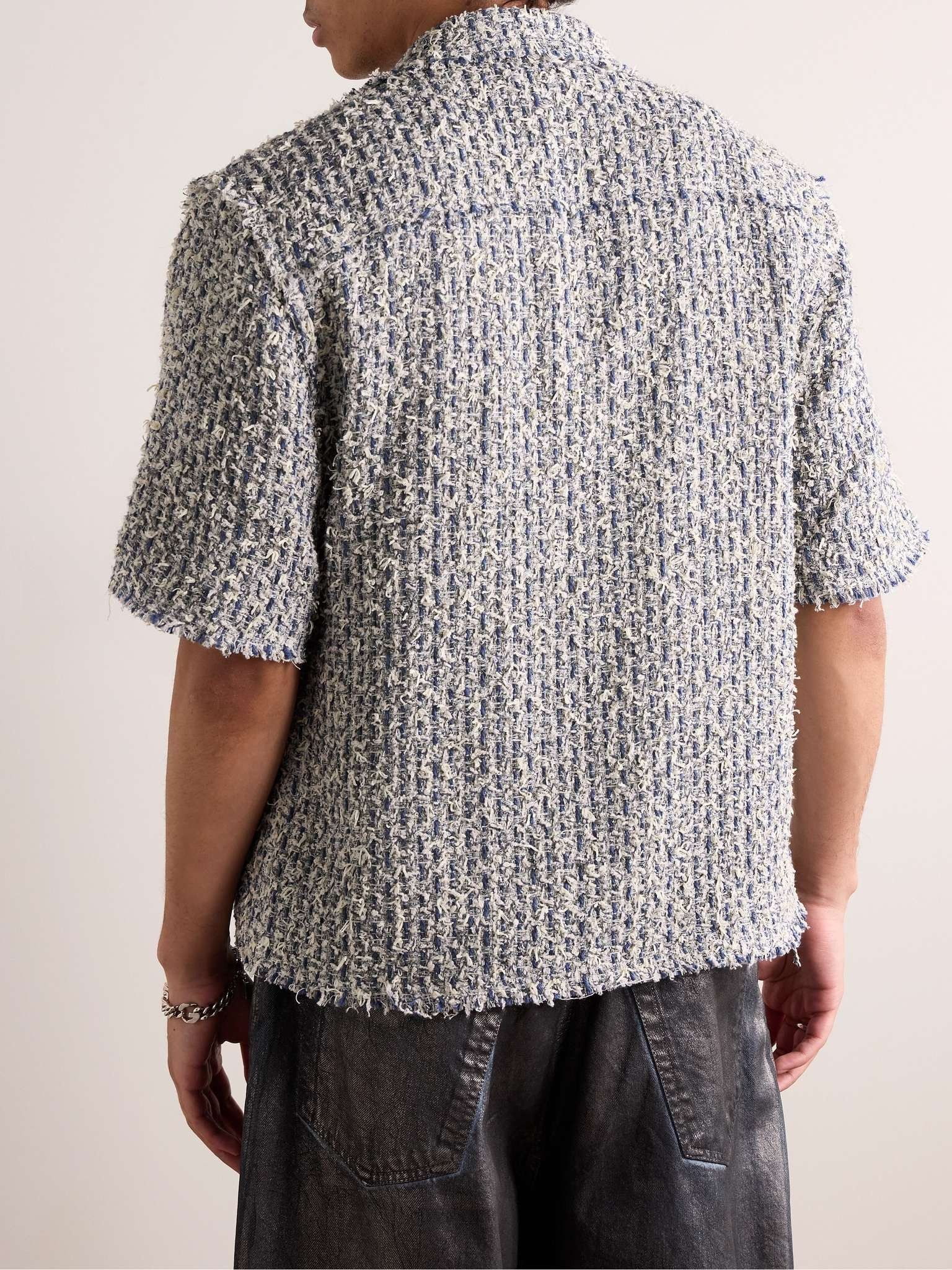 Amiri o1s1wg110525 Camp-Collar Frayed Cotton Tweed Overshirt Size US L / EU 52-54 / 3 - 3 Thumbnail