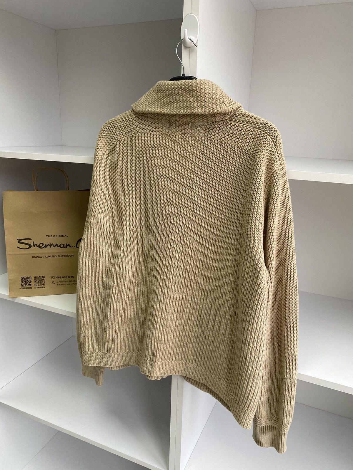 Polo Ralph Lauren × Ralph Lauren × Vintage Vintage Polo Ralph Lauren Knitted Beige Cardigan Size US L / EU 52-54 / 3 - 13 Thumbnail