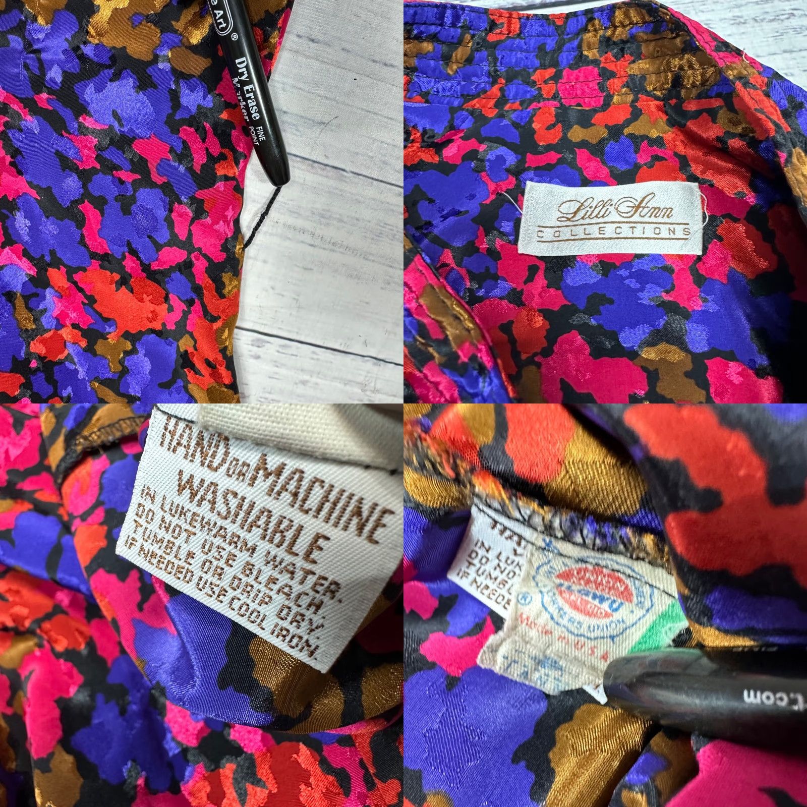 Vintage Vtg Lilli Ann Collection Womens Silk Blouse Long Sleeve Sz L Purple Pink Print Shirt Female Size L / US 10 / IT 46 - 8 Thumbnail