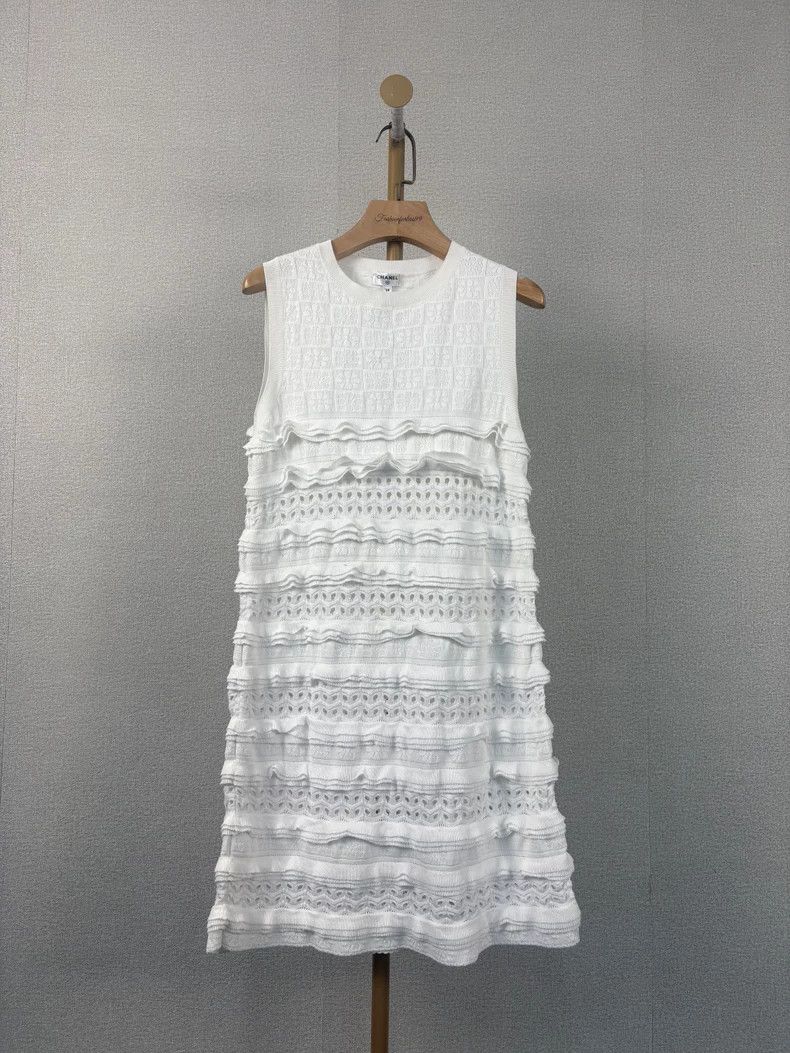 Chanel Chanel White Knit Sleeveless Dress | Grailed