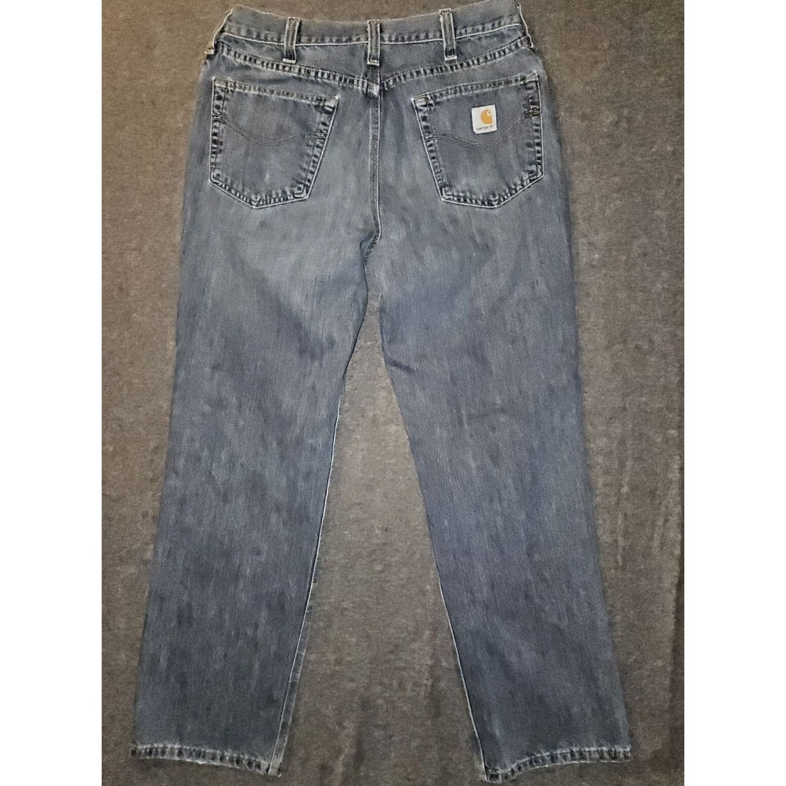 Carhartt Carhartt Jeans Relaxed Straight Men 33x30 Blue Distressed Workwear Denim Size US 33 - 6 Thumbnail