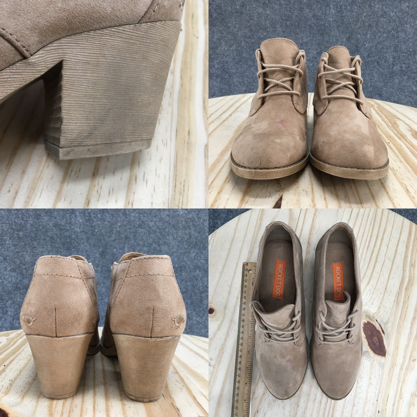 Vintage Rocket Dog Sam Coast Boots Womens 8 Brown Fabric Ankle Bootie Lace Up Casual Bootie Shoes Womens Boots Brown Fabric Leather-Like Upper Size US 8 / IT 38 - 8 Thumbnail