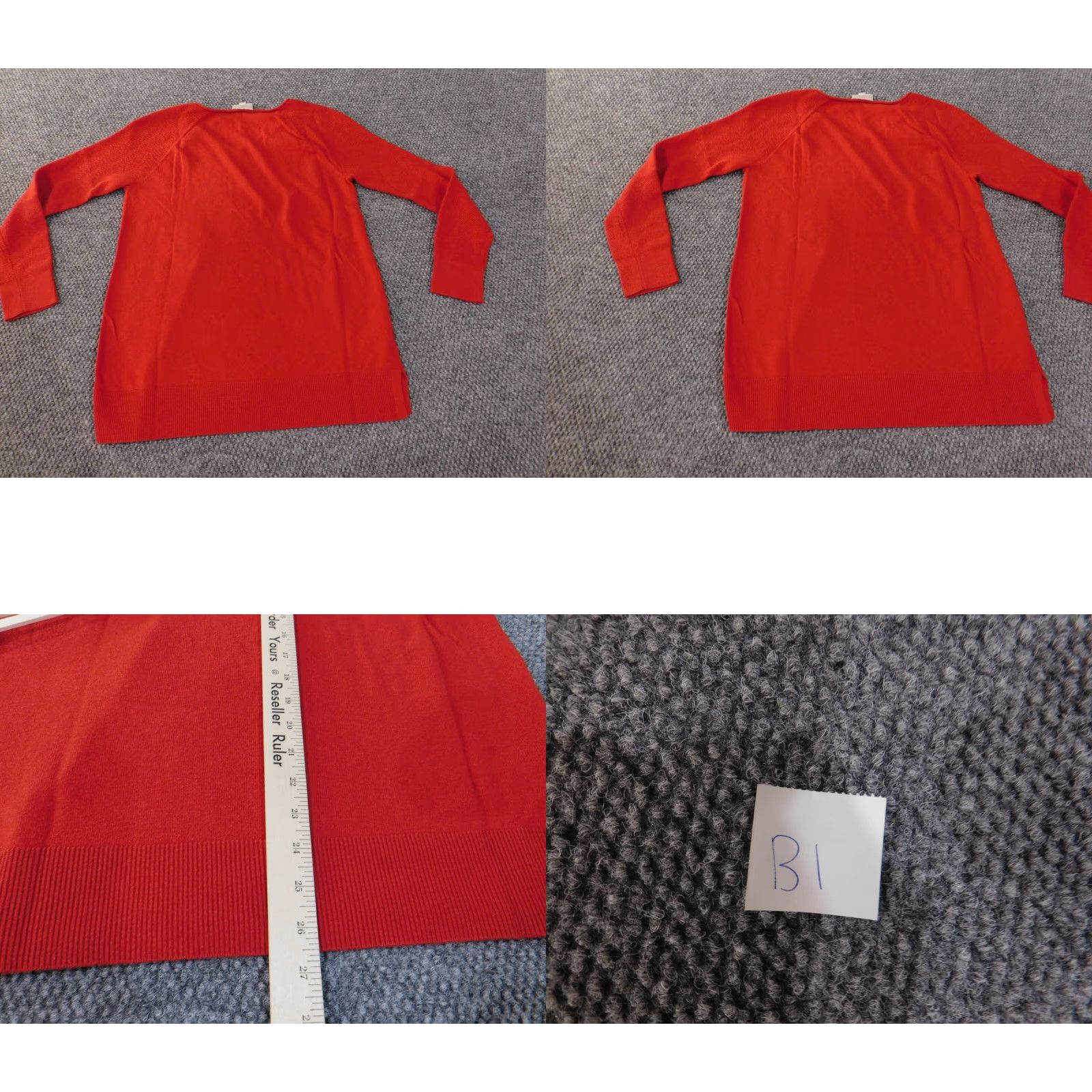 Loft LOFT Red Knit Pullover Sweater M Women V-Neck Cotton Rayon Rib Knit Long Sleeve Casual Modern Design Button Details Regular Fit Size M / US 6-8 / IT 42-44 - 8 Thumbnail