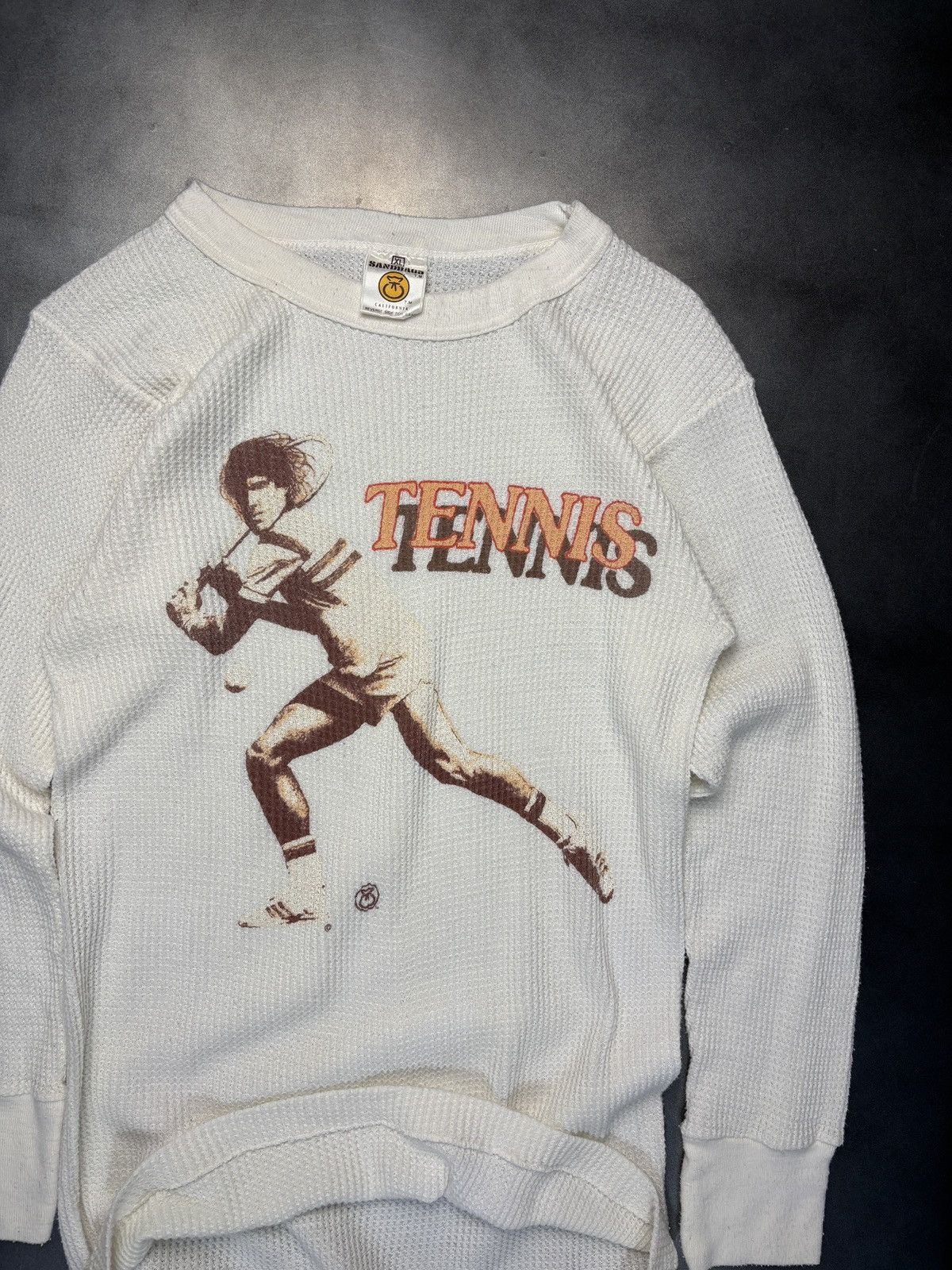 Vintage Vintage Thermal Long Sleeve Waffle Knit ALP Tennis Sandbags Size US S / EU 44-46 / 1 - 15 Thumbnail
