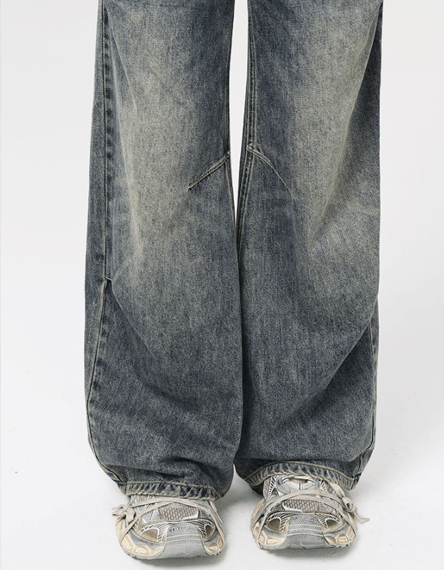 Japanese Brand × Jean Distressed straight men's retro loose washed baggy jeans Size US 32 / EU 48 - 4 Thumbnail