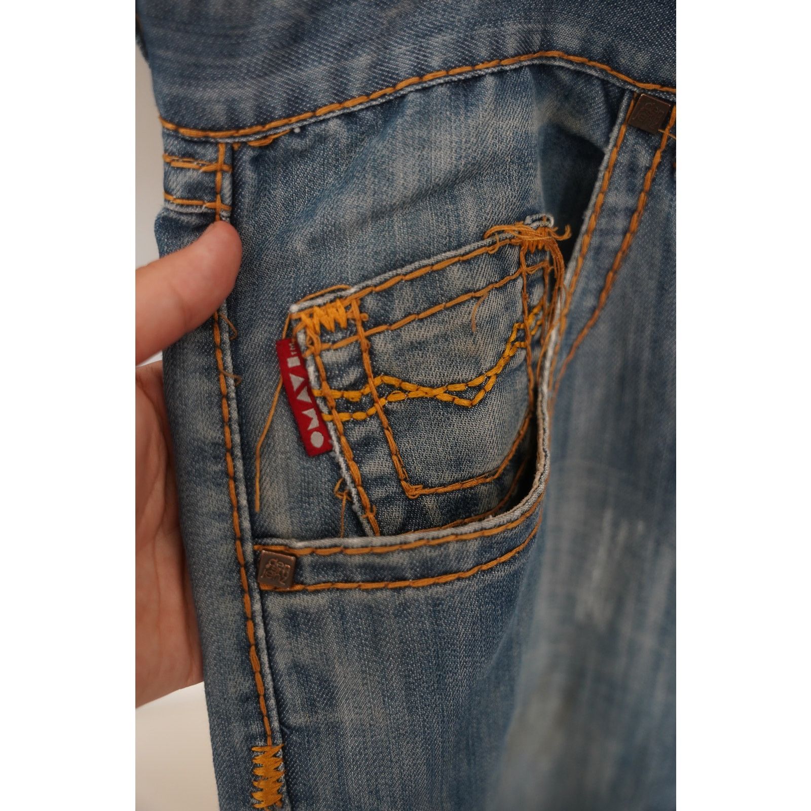 True Religion RARE Y2K Omavi Denim – Frayed Baggy Jeans w/ Heavy Stitch Size US 38 / EU 54 - 1 Thumbnail