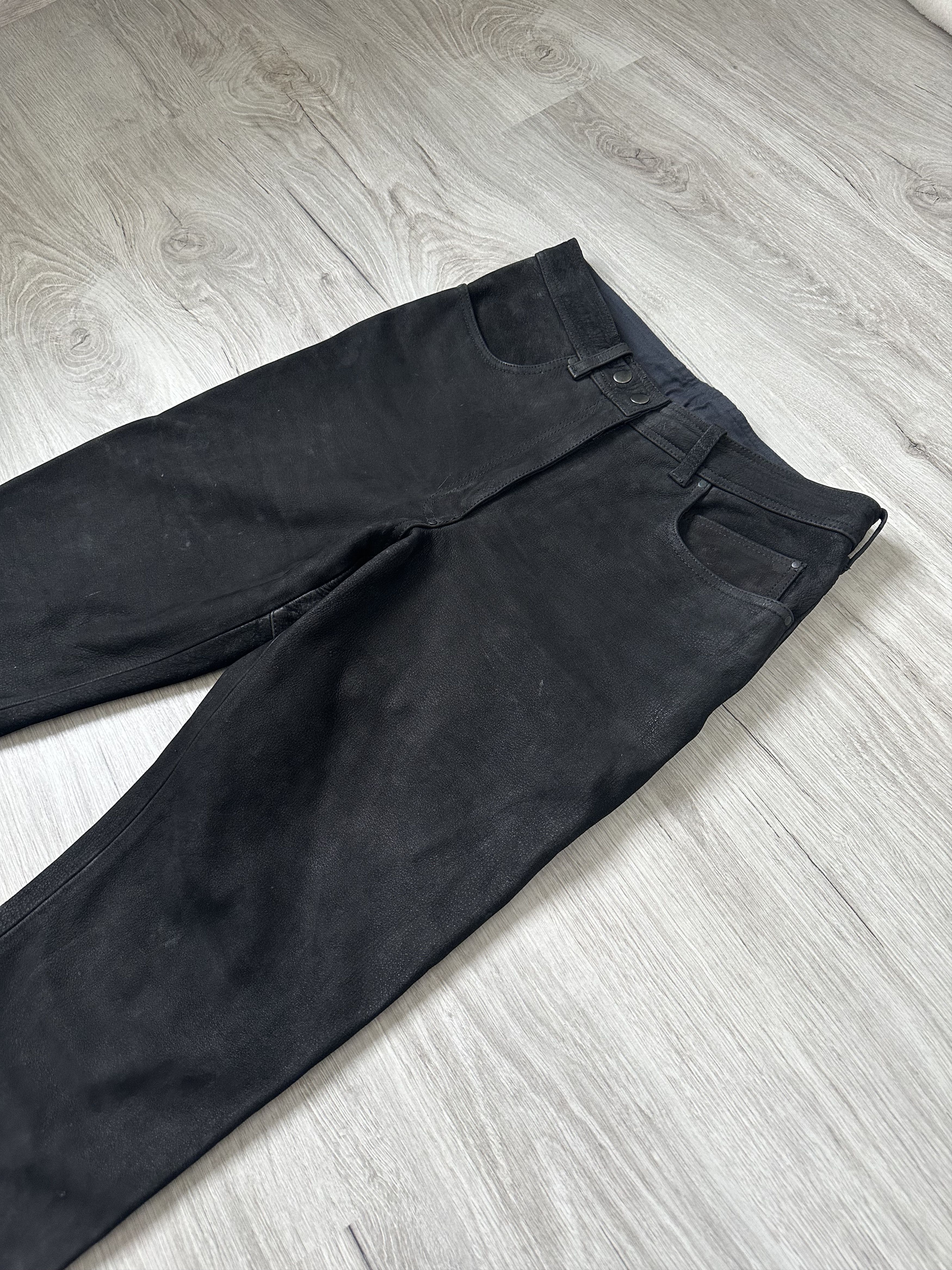 Japanese Brand × Leather × Vintage Vintage Leather SAFE Pants Black Moto Bike Size US 36 / EU 52 - 3 Thumbnail