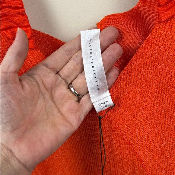 Victoria Beckham VICTORIA BECKHAM Off the shoulder stretch knit top in orange Size M / US 6-8 / IT 42-44 - 7 Thumbnail