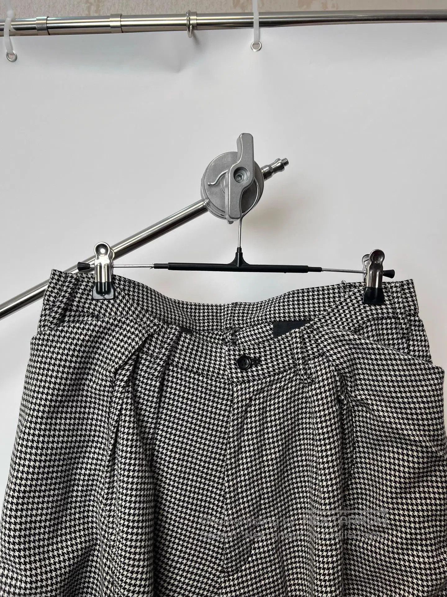 Sulvam Multi Checkered Casual Wide-Leg Pants Size 32. Size US 32 / EU 48 - 3 Thumbnail