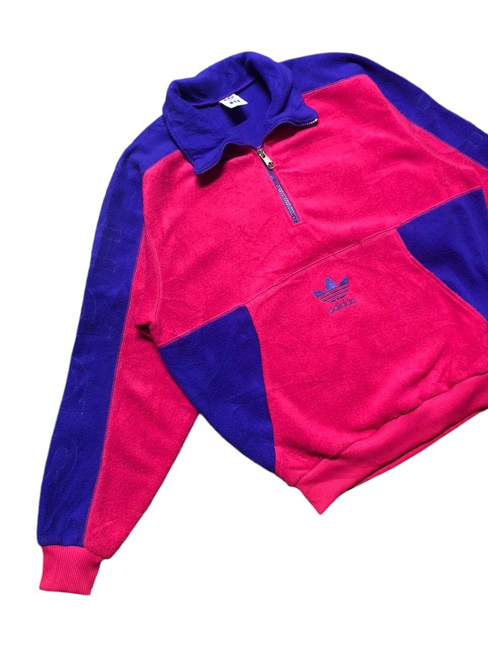 Adidas × Descente × Vintage Vintage 90s Adidas Fleece Sweater Half Zipper Center Logo Size US M / EU 48-50 / 2 - 6 Thumbnail