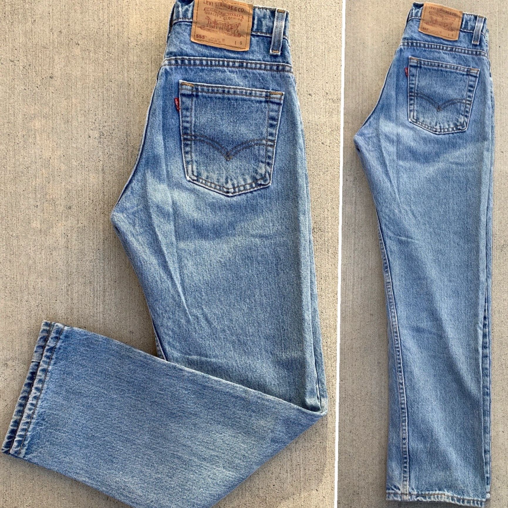 Levi's VINTAGE Levi’s Jeans 555 Straight Women 28 in 90s 1990s Size 5 Blue 100% Cotton Five-Pocket Design Denim Size 27" / US 4 / IT 40 - 4 Thumbnail