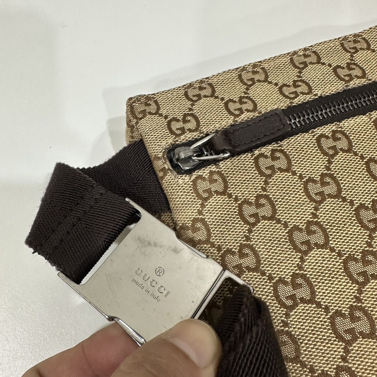 Gucci GUCCI GG CANVAS DOUBLE POCKET BELT BAG WAIST BUMBAG 25 Size ONE SIZE - 8 Thumbnail