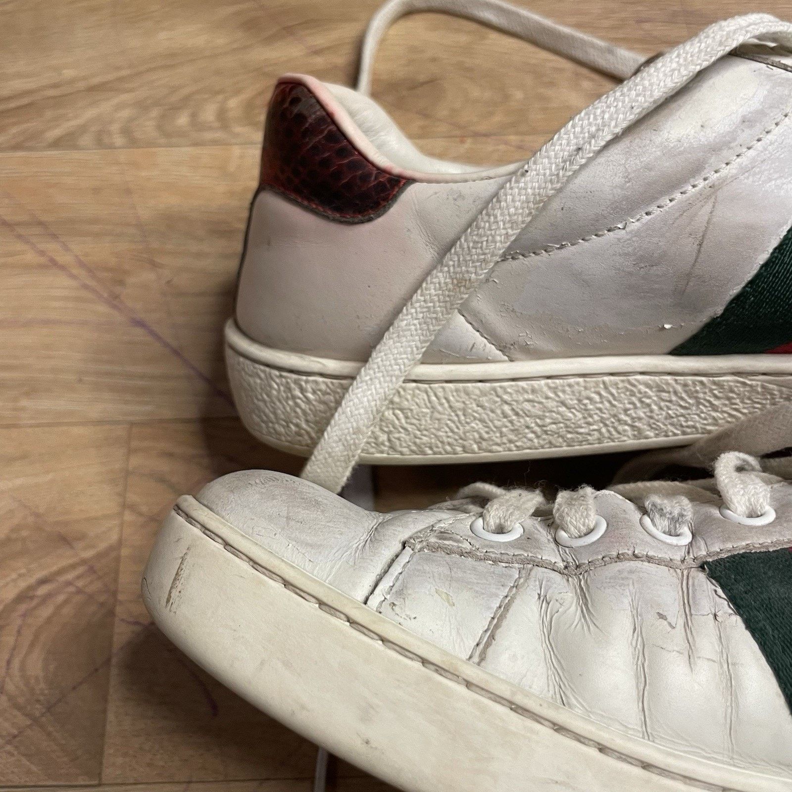 Gucci Gucci Ace Sneakers Tiger Low-Top Trainers shoes leather mens Size US 8 / EU 41 - 15 Thumbnail