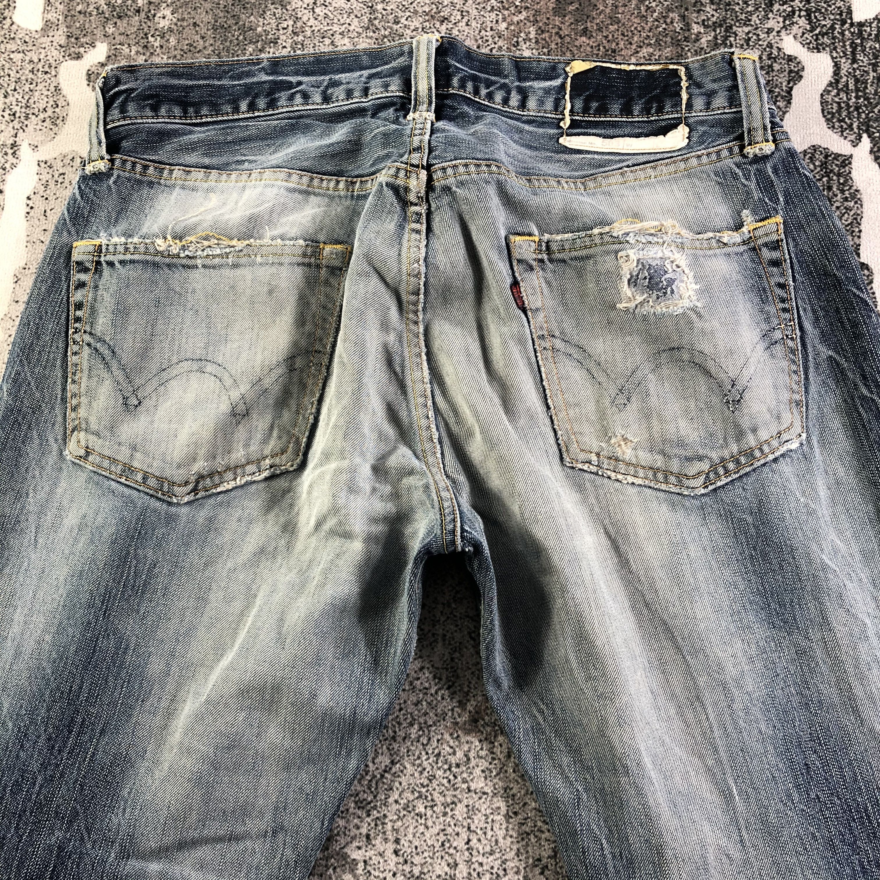 Edwin Vintage Ripped Edwin Jeans Patchwork Denim KJ2475 Size US 32 / EU 48 - 4 Thumbnail