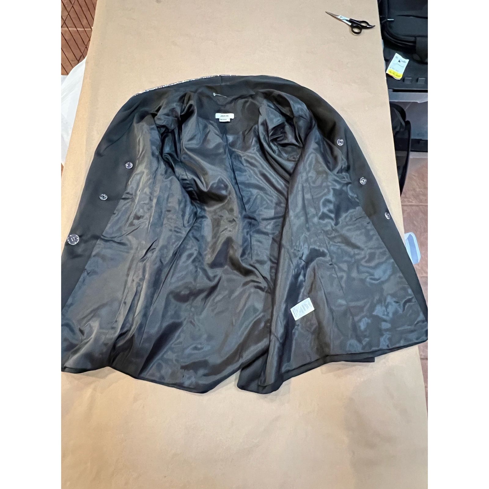 Jason Wu JASON WU RHINESTONE EMBELLISHED TRIM BLACK SATIN JACKET Size S / US 4 / IT 40 - 9 Thumbnail