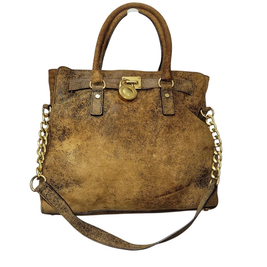 Michael Kors Michael Kors Women's Large Distressed Brown Leather Hamilton Size ONE SIZE - 1 Thumbnail