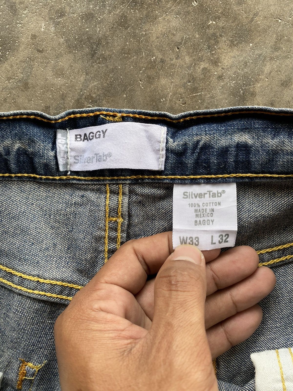 Levi's × Vintage Baggy Jeans Levis Silver Tab 33x32 Size US 34 / EU 50 - 7 Thumbnail