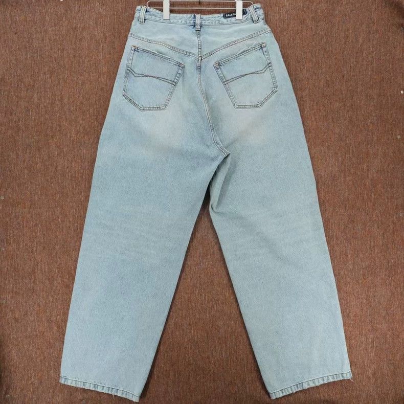 Balenciaga Balenciaga Balenciaga Wash Destroyed WideLeg Jeans -2507 Size US 28 / EU 44 - 2 Thumbnail