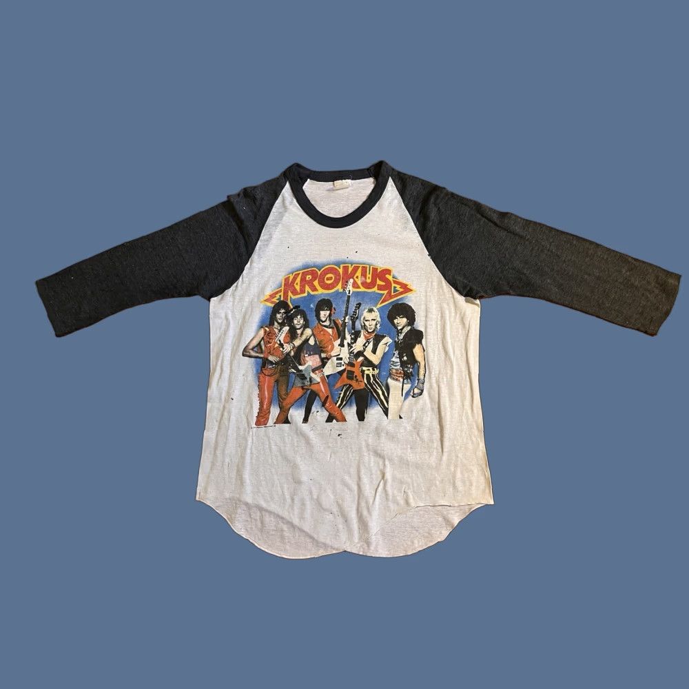 Vintage VINTAGE Krokus Shirt Men’s Medium White 80s Band Rock The Nation The Blitz Tour 1984 Mens Size US M / EU 48-50 / 2 - 1 Thumbnail