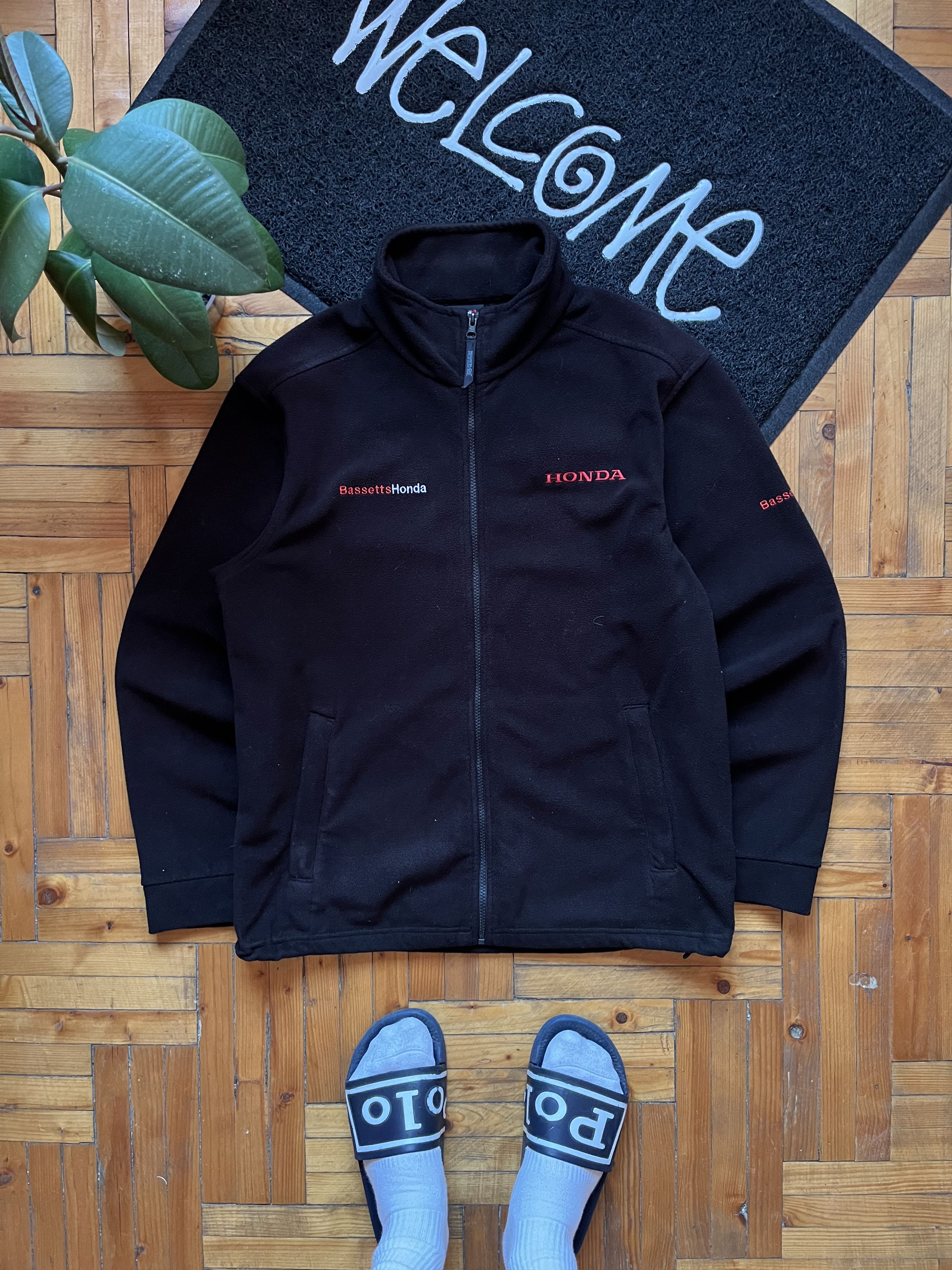Honda Vintage Honda Racing Big Logo Black Zip Fleece Jacket Size US L / EU 52-54 / 3 - 1 Thumbnail