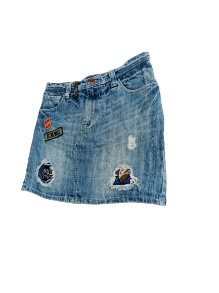 Japanese Brand Vintage Ehyphen World Gallery Denim Skirt Size 30" / US 8 / IT 44 - 3 Thumbnail