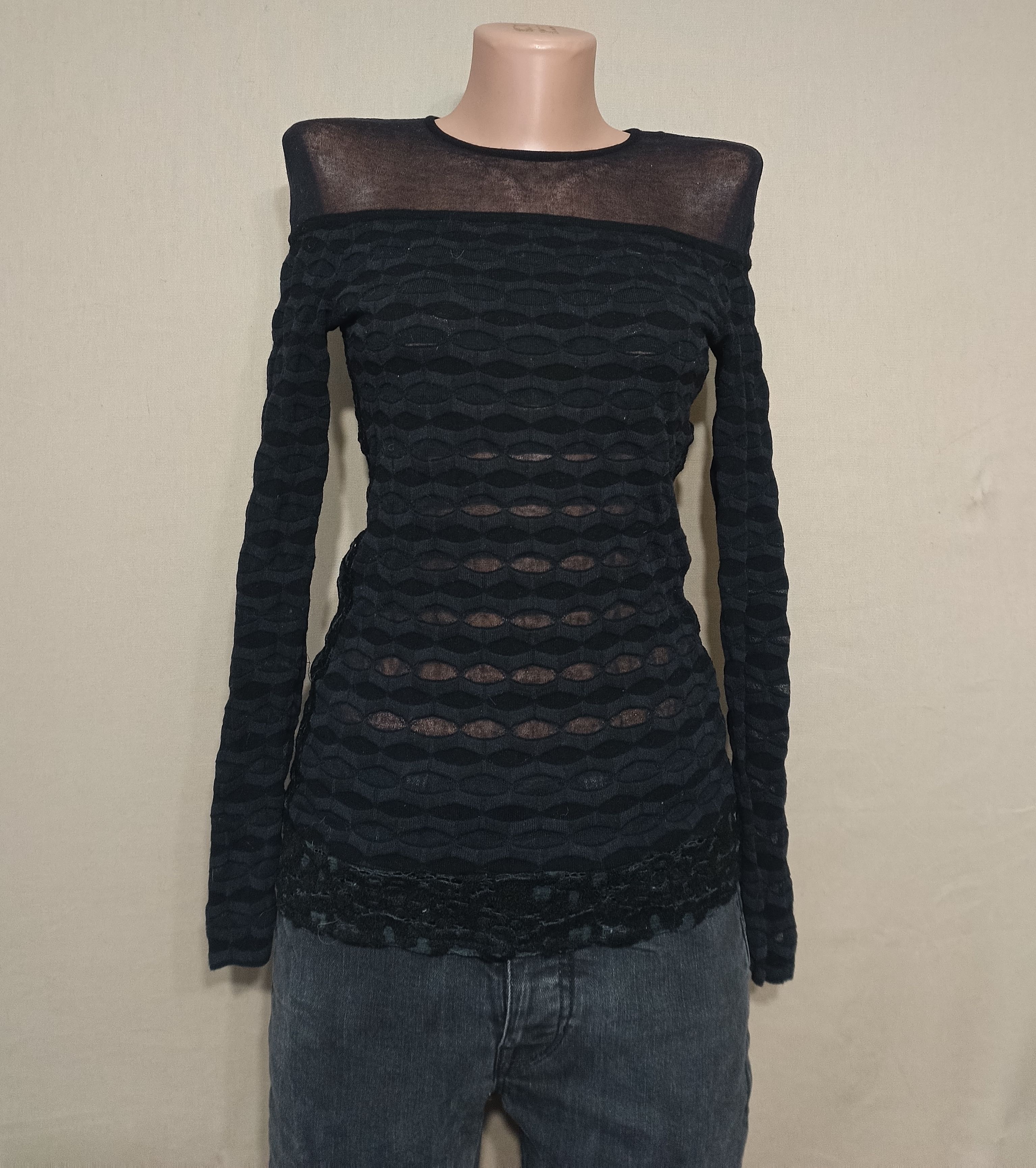 Missoni Missoni M Black Textured Knit Top Size S / US 4 / IT 40 - 3 Thumbnail