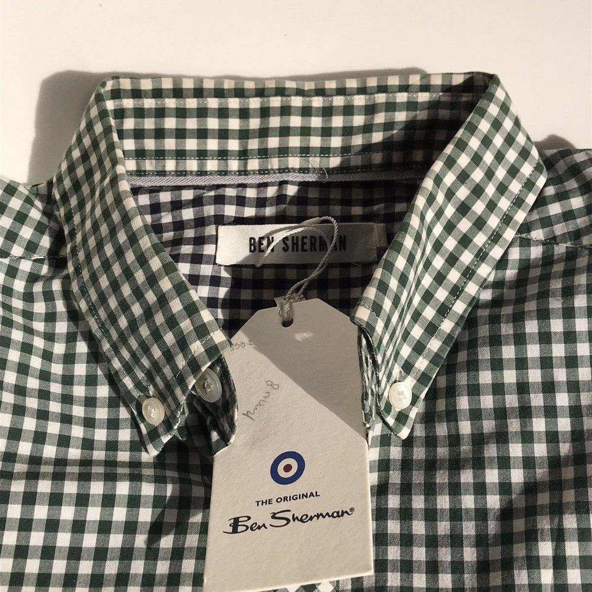 Ben Sherman × Vintage Ben Sherman Green Gingham Shirt Button Down Trimfit Short Size US S / EU 44-46 / 1 - 3 Thumbnail