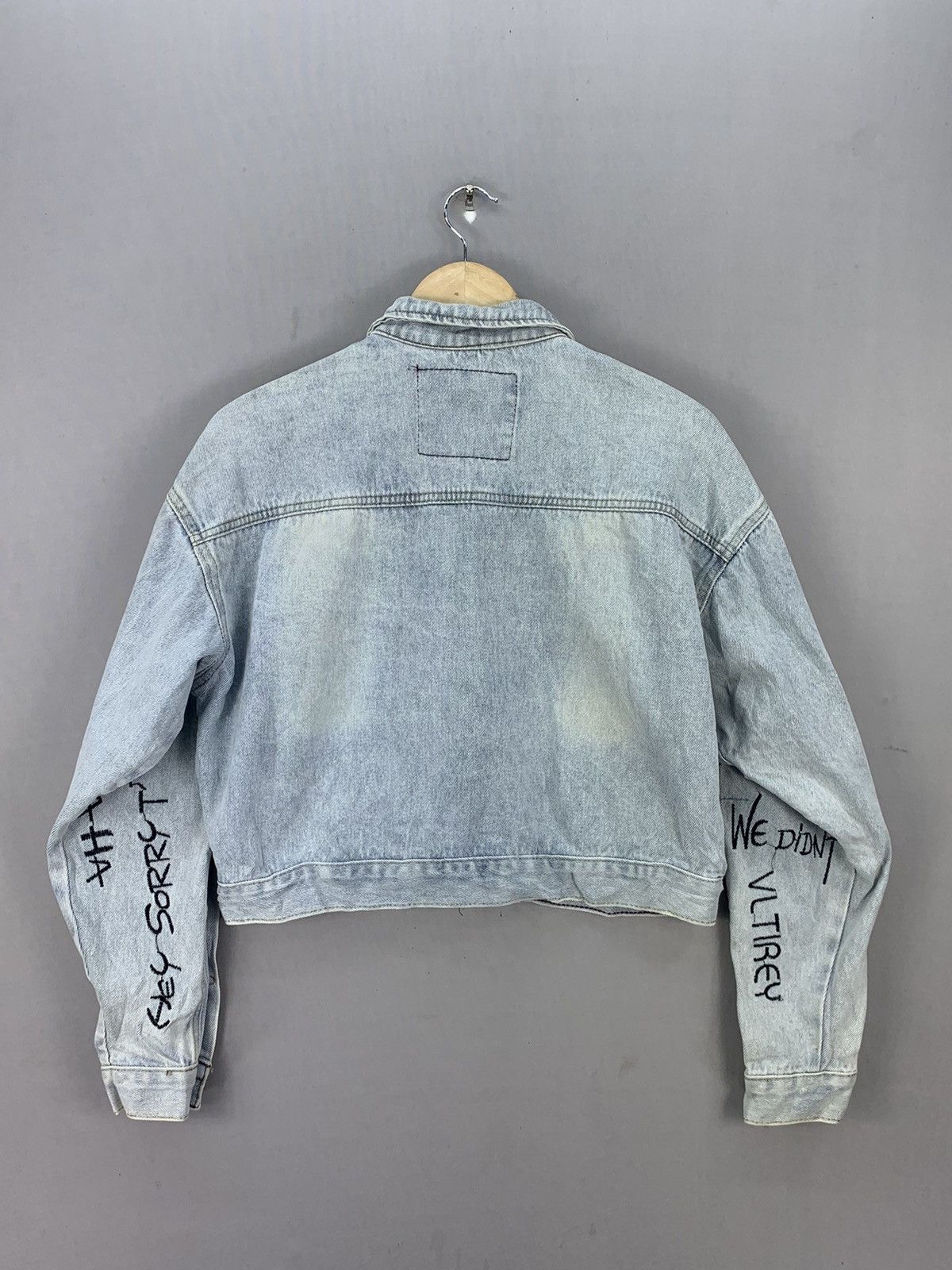 Other Punk Style Denim Crop Top Jacket Size L / US 10 / IT 46 - 2 Thumbnail