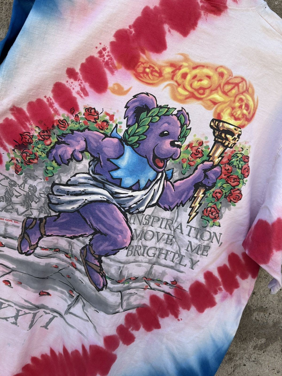 Grateful Dead × Liquid Blue × Vintage Grateful Dead 1996 GDM “Deadcathlon” Olympics Tie-Dye Tee Size US XL / EU 56 / 4 - 16 Thumbnail