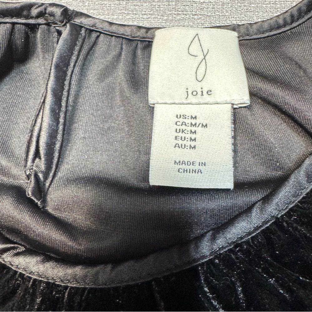 Joie JOIE Black Velvet Long Sleeve Cut Outs Scoop Blouse Size M Size M / US 6-8 / IT 42-44 - 7 Thumbnail