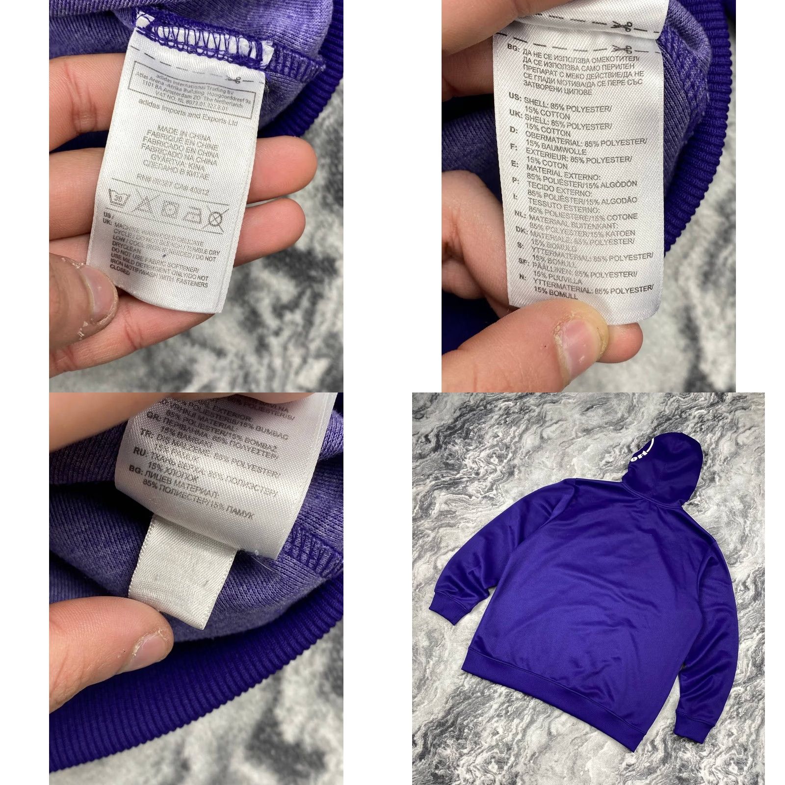 Adidas VINTAGE adidas Track Jacket Firebird Hooded Men XL Purple Adidas Originals Jacket Track Hoodie = 2 hooks? Size US XL / EU 56 / 4 - 8 Thumbnail
