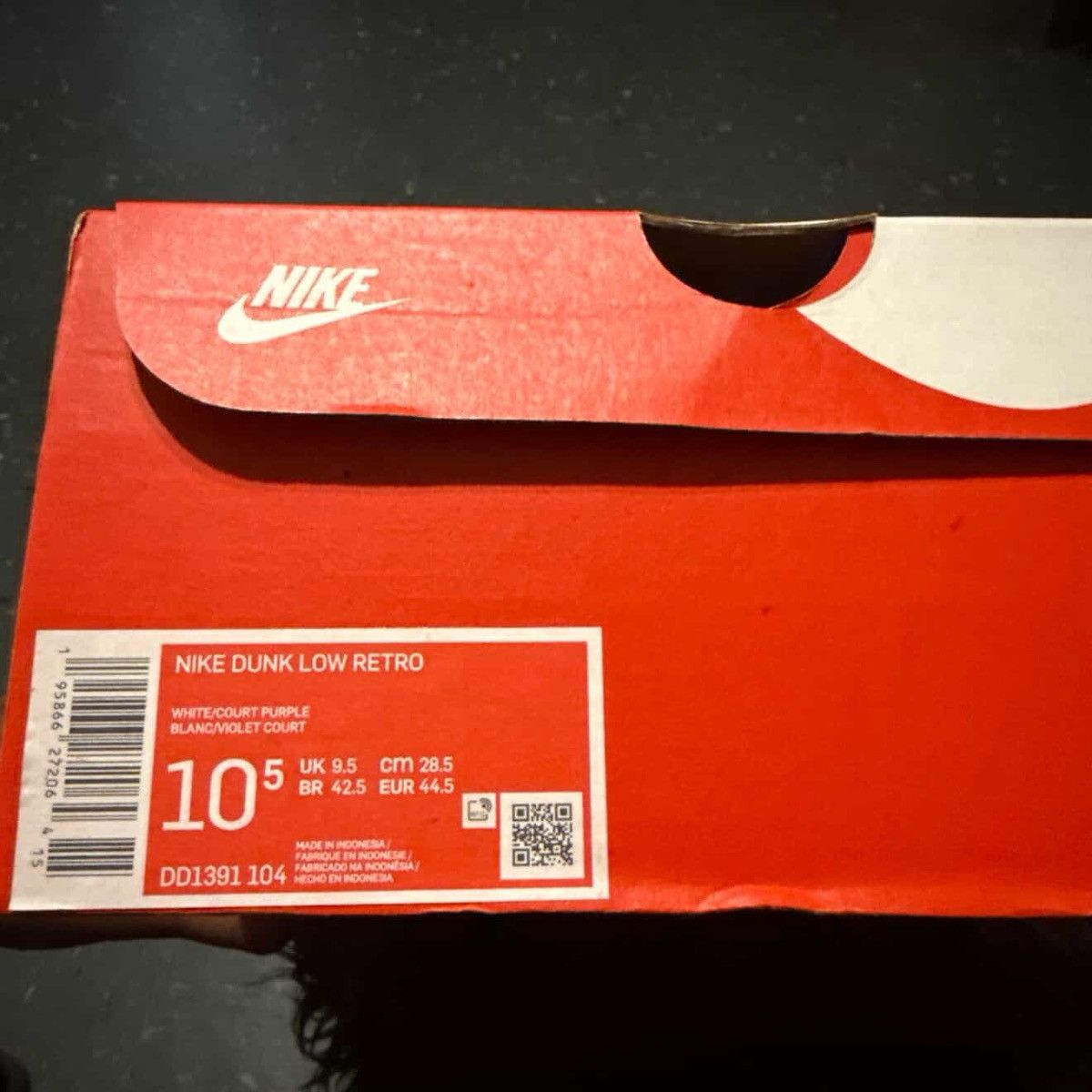 Nike Nike Dunk Low Retro Court Purple White 2022 Men’s Size 10.5 Size US 10.5 / EU 43-44 - 10 Thumbnail